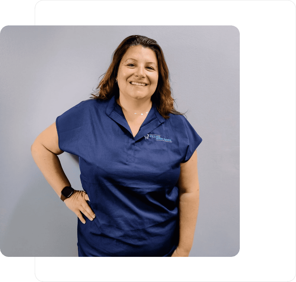 A smiling staff member, Fill-ins Locum Agency place dental staff into Nurse, Hygienist and Reception roles in the South West